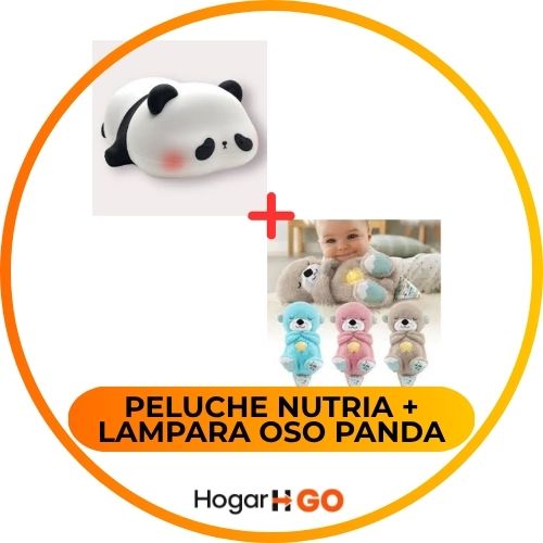 PELUCHE NUTRIA + LAMPARA OSO PANDA