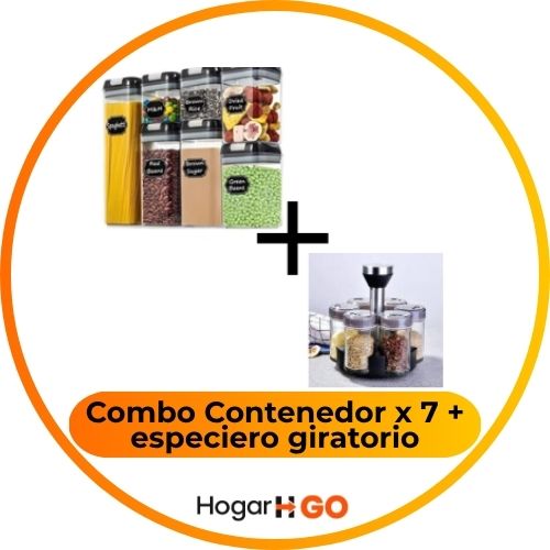 combo Contenedorx7 +especiero giratorio