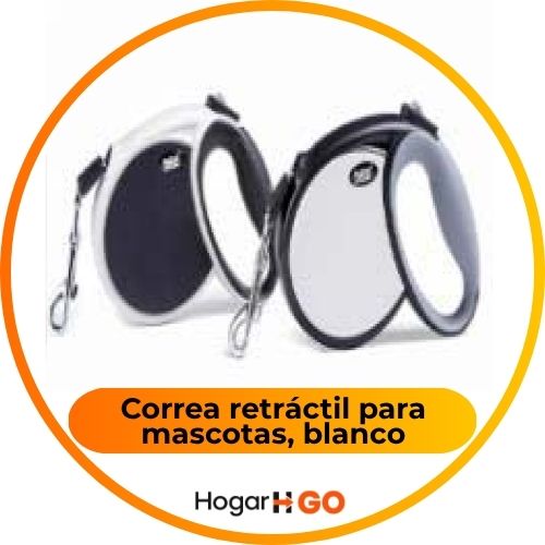 Correa Retractil para Mascotas Blanco